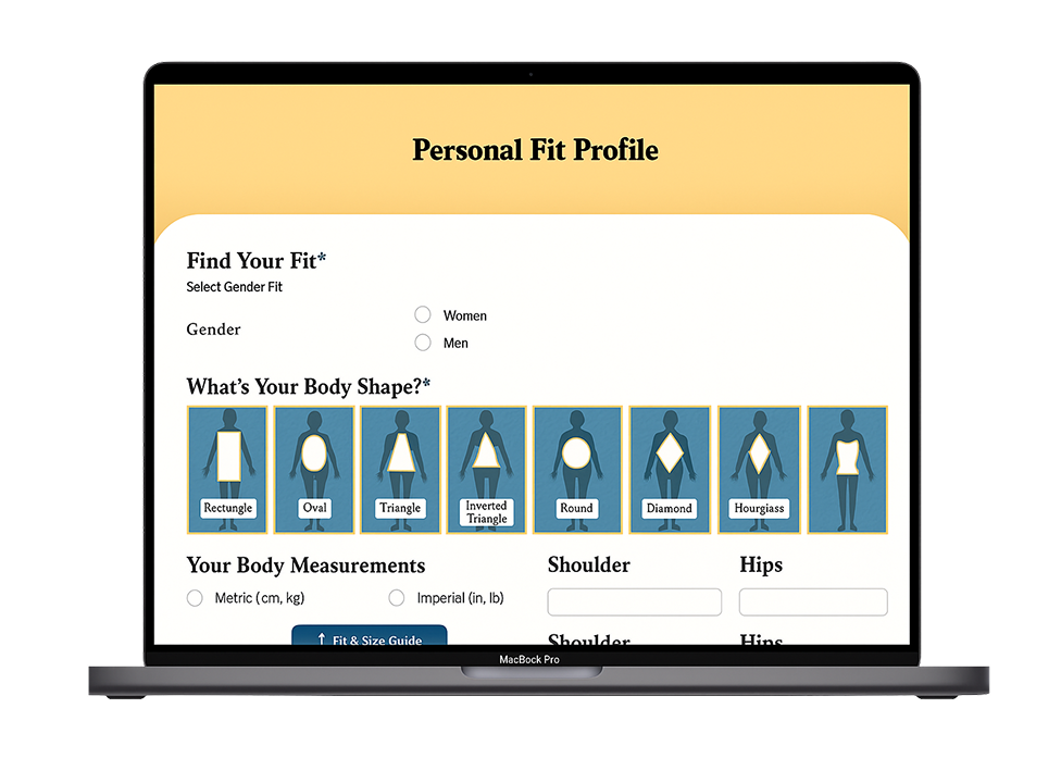 Desktop view: gender selection interface